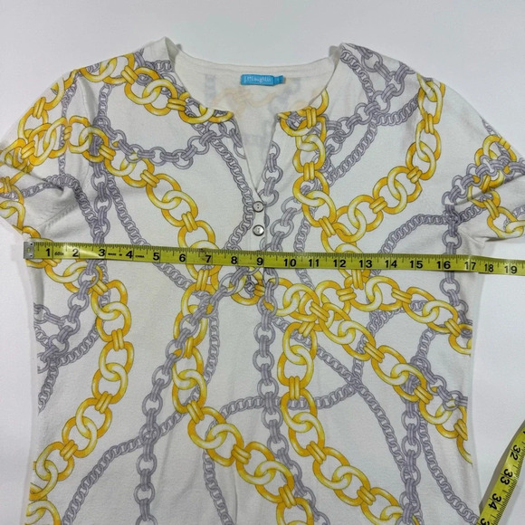 J McLaughlin Chain Print Sweater 3/4 Sleeve Stretch Cotton - Picture 6 of 6